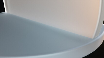 Poster - Interior semicircular 3d render elements creating an abstract surface. Architectural rotation with creative visualization. Graphic smoothed minimalism of digital futurism.