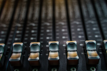 Audio mixing console, mixer slider.