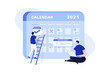 Man marking calendar date for appointment illustration concept