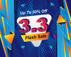 Sticker - Flash Sale banner background template for 3.3 sale event
