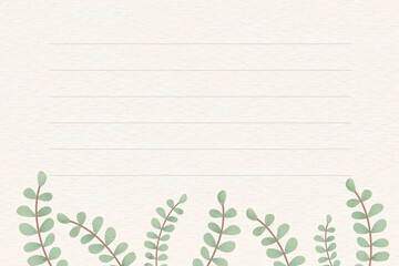 Sticker - Leafy patterned note background vector