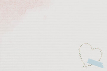 Wall Mural - Small heart frame on beige background vector