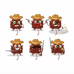 Sticker - Cool cowboy hawthorn leaf cartoon character with a cute hat