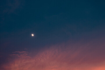 Wall Mural - little moon on vanilla sky with clouds