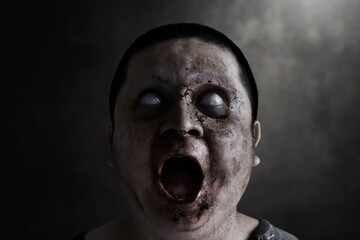 Fototapeta scary zombie man, halloween theme