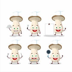 Wall Mural - Cartoon character of king trumpet with various chef emoticons