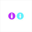 Male and female icon, toilet sign, WC vector symbol illustration