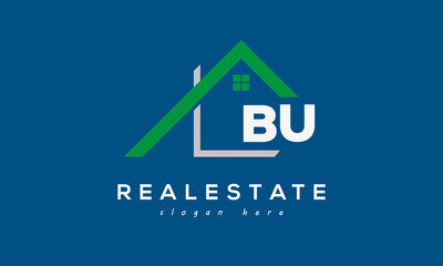 BU letters real estate construction logo vector