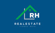 RH letters real estate construction logo vector