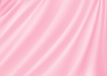 Abstract Vector Background Luxury Pink Cloth Or Liquid Wave Abstract Or Pastel Fabric Texture Background. Pink Cloth Soft Wave. Creases Of Satin, Silk, And Cotton.