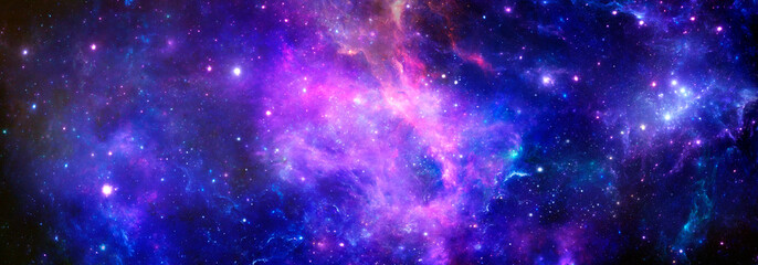 Wall Mural - a deep space nebula with bright stars in the universe