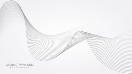 Wall Mural - abstract elegant white background with flowing line waves