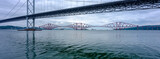 The Forth Crossings - the Forth Rail Bridge and the two road bridges  - from South Queensferry, Scotland