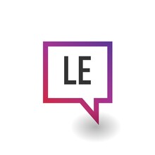 Initial Letter LE Chat Bubble Logo Design Template. Chat Logotype Design Template