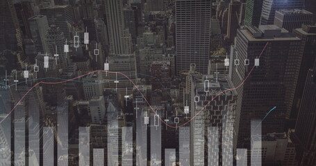 Poster - Graphs and city scape 4k