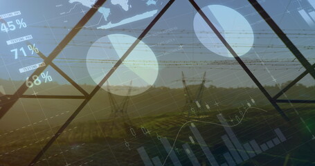 Poster - Statistics and graphs about transmission towers 4k