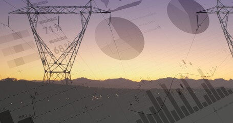 Poster - Statistics and graphs about transmission towers 4k