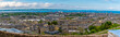 A panorama view from the top of Calton Hill across the northern part of Edinburgh, Scotland on a summers day