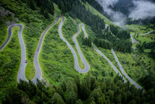 Silvretta High Alpine Road in Austria Montafon - aerial view - travel photography