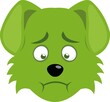 © sebastian - Vector emoticon illustration of the face of a dizzy and green dog