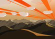 Mountains Sunset Illustration Vector Graphic Background