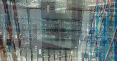 Poster - Animation of data processing over empty warehouse