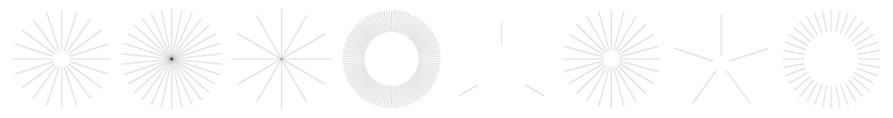 Aufkleber - Radial, radiating, burst circular lines, stripes element. Starburst, sunburst. Gleam, glitter, sparkle flash, flare icon