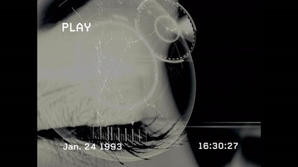 Poster - Animation of data processing over woman eye
