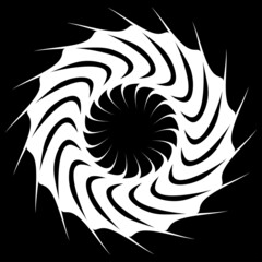 Poster - Circular, radial icon, motif, mandala shape. Swirl, twirl, helix, volute rotation geometric design element. Abstract circle