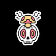 © Epan - Skeleton head and mushroom. illustration for t shirt, poster, logo, sticker, or apparel merchandise.