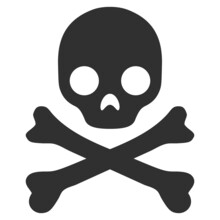 Death Skull Icon With Flat Style. Isolated Vector Death Skull Icon Image On A White Background.