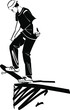 the vector sketch of the player on a skateboard