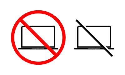 No laptop computer sign. Illustration vector