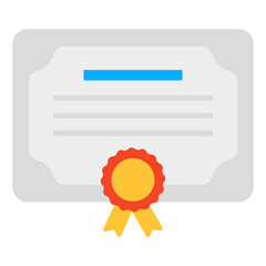 Wall Mural - paper with badge, flat design of diploma icon