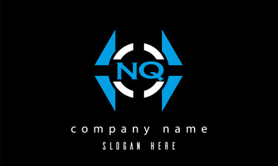 NQ creative polygon with circle latter logo design