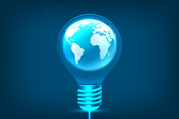 Poster - Idea innovation and inspiration concept.Hand holding illuminated light bulb, concept creativity, Inspiration of ideas for sustainable business development, brainstorm