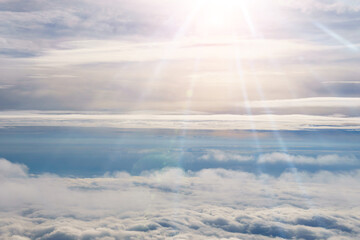 Wall Mural - Flying in the clouds flying in the clouds. Flying through the cloud