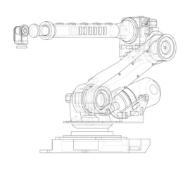 Poster - industrial robotic arm. vector
