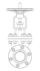 Sticker - Industrial valve. Vector rendering of 3d