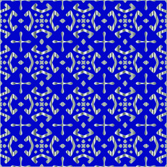  metal pattern on a blue background. 