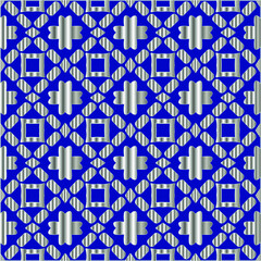 metal pattern on a blue background. 