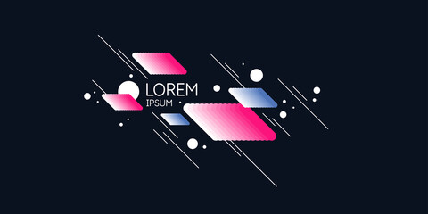 Poster - Abstract background in a modern trendy style. Poster with simple flat different geometric shapes.