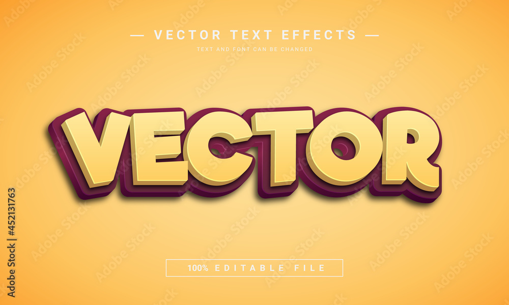 Vector text effect - 100% editable eps file Stock Vector | Adobe Stock