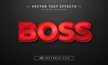 Boss Text Effect - 100% Editable Eps File