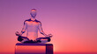 3d illustration 
a glass transparent meditating person is a symbol of inner purity