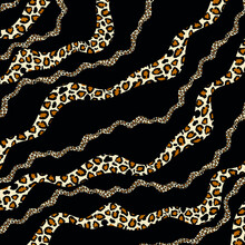 Abstract Wavy With Animal Skin  Pattern. Vector Illustration.	
