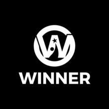 Black White Letter W Winner Logo Template