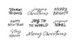 Merry Christmas vector calligraphy quotes, decorative winter holiday lettering set