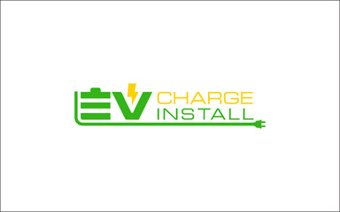 Wall Mural - Illustration of innovation for modern electric charging car logo design template