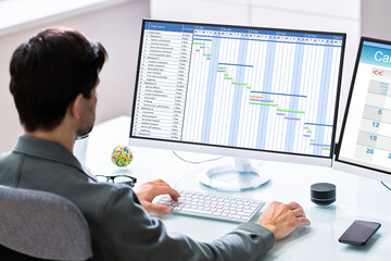 Poster - Businessman Checking Calendar Agenda